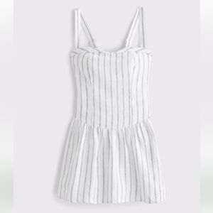 Abercrombie & Fitch The Linen Collection - White Dress - 100% Linen - Drop Waist